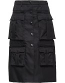 pocketed trapeze gabardine skirt