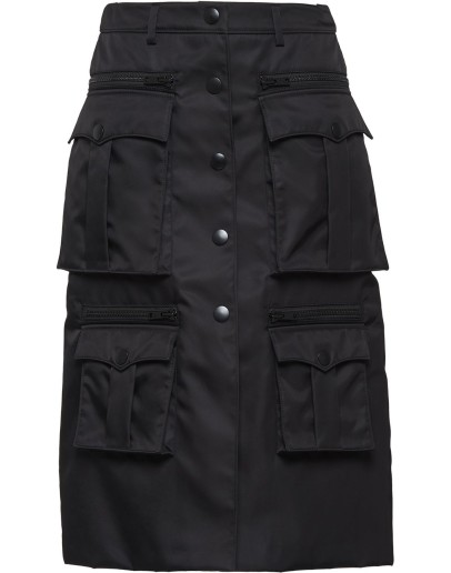 pocketed trapeze gabardine skirt
