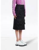 pocketed trapeze gabardine skirt