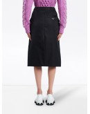 pocketed trapeze gabardine skirt