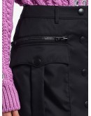 pocketed trapeze gabardine skirt