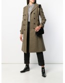 checked flared coat