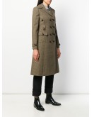 checked flared coat