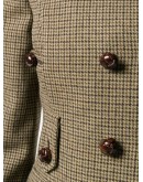 checked flared coat