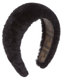 black shearling hair band