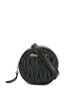 round matelassé belt bag