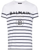 striped logo print T-shirt