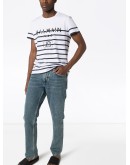 striped logo print T-shirt