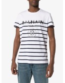 striped logo print T-shirt