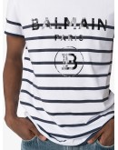 striped logo print T-shirt