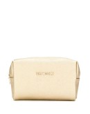 logo zipped cosmetic bag