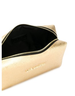 logo zipped cosmetic bag