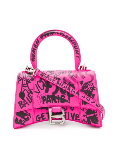 Hourglass XS graffiti print tote