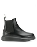 chunky sole leather boots