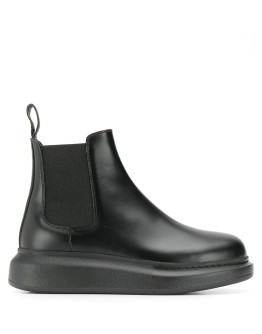 chunky sole leather boots
