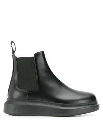 chunky sole leather boots
