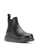 chunky sole leather boots