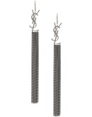 Monogram chain tassel earrings