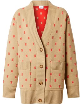 Monogram Wool Cashmere Blend Oversized Cardigan