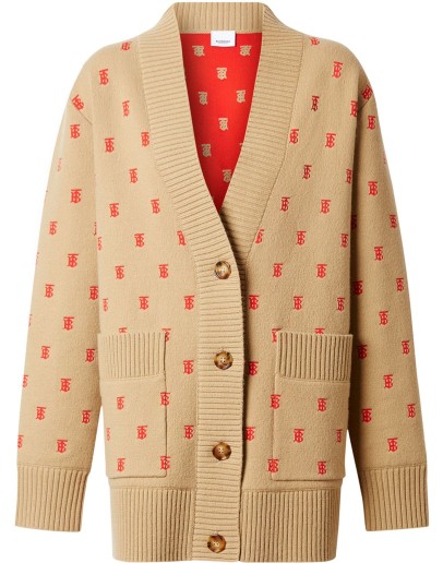Monogram Wool Cashmere Blend Oversized Cardigan