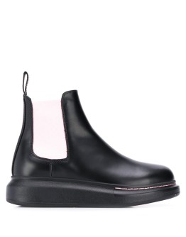 contrast panels chelsea boots