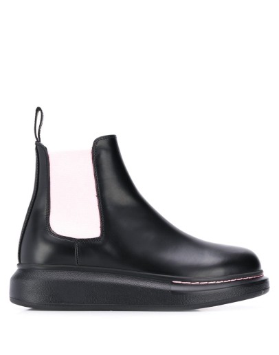 contrast panels chelsea boots