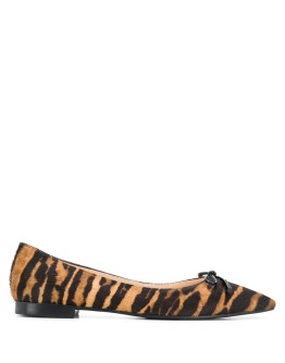 tiger print pointed ballerinas