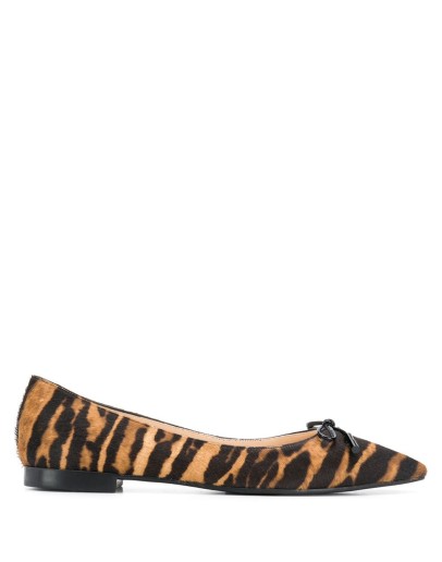 tiger print pointed ballerinas