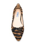 tiger print pointed ballerinas