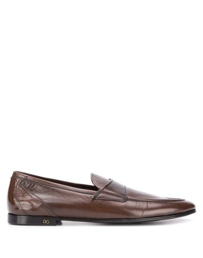 leather slip-on loafers