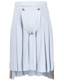 Seersucker Stripe Classic Pleated Skirt