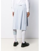 Seersucker Stripe Classic Pleated Skirt