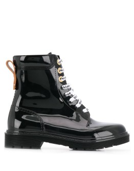 logo laced boots