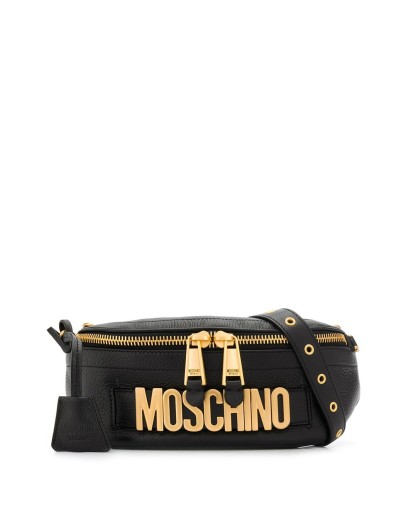 logo leather belt bag