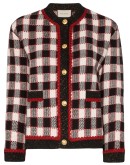 check wool cardigan