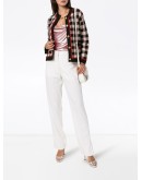 check wool cardigan