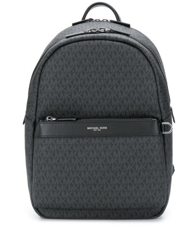 monogram print backpack