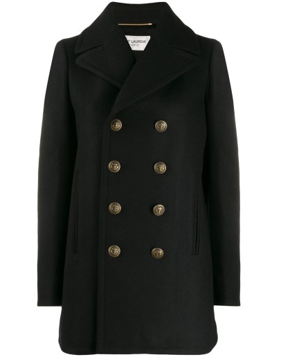 double-breasted peacoat