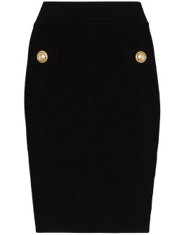 rib knit fitted skirt