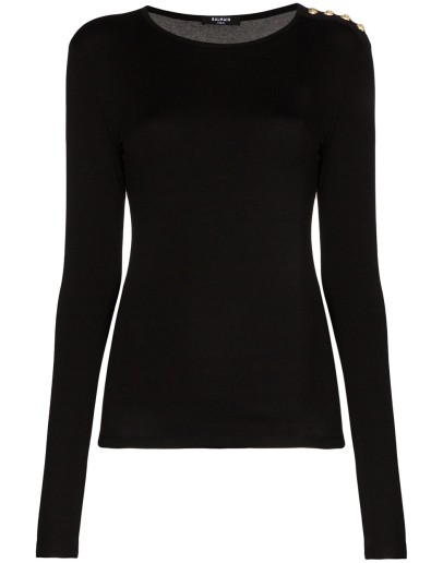 four-button long-sleeved top