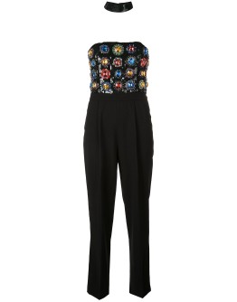 embellished strapless jumpsuit