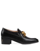 Women's leather Horsebit chain loafer