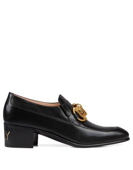 Women's leather Horsebit chain loafer