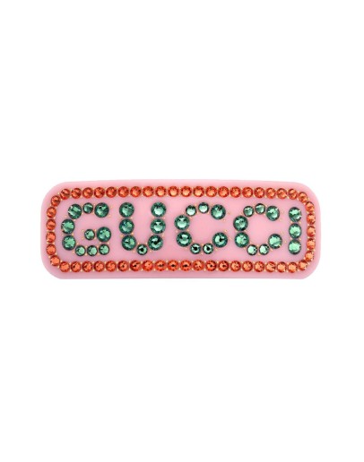 crystal logo hair clip