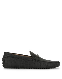 T-bar crocodile driving loafers