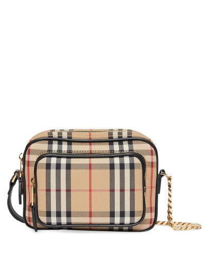 Vintage Check Cotton Camera Bag