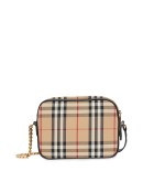 Vintage Check Cotton Camera Bag