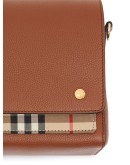Leather and Vintage Check Note Crossbody Bag