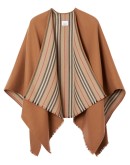 Icon stripe detail wool cape