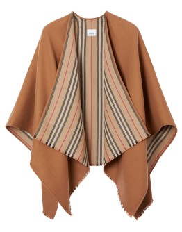 Icon stripe detail wool cape